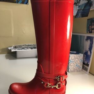 Red Coach rain boots size 7